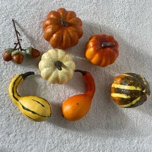 5/$35 Vintage Ornamental Artificial Mini Pumpkins & Gourds Thanksgiving Decor